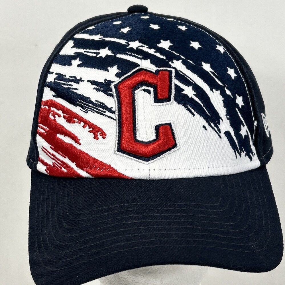 Cleveland Guardians Hat Cap New Era 59Fifty July 4th Fitted Navy White Flag #88